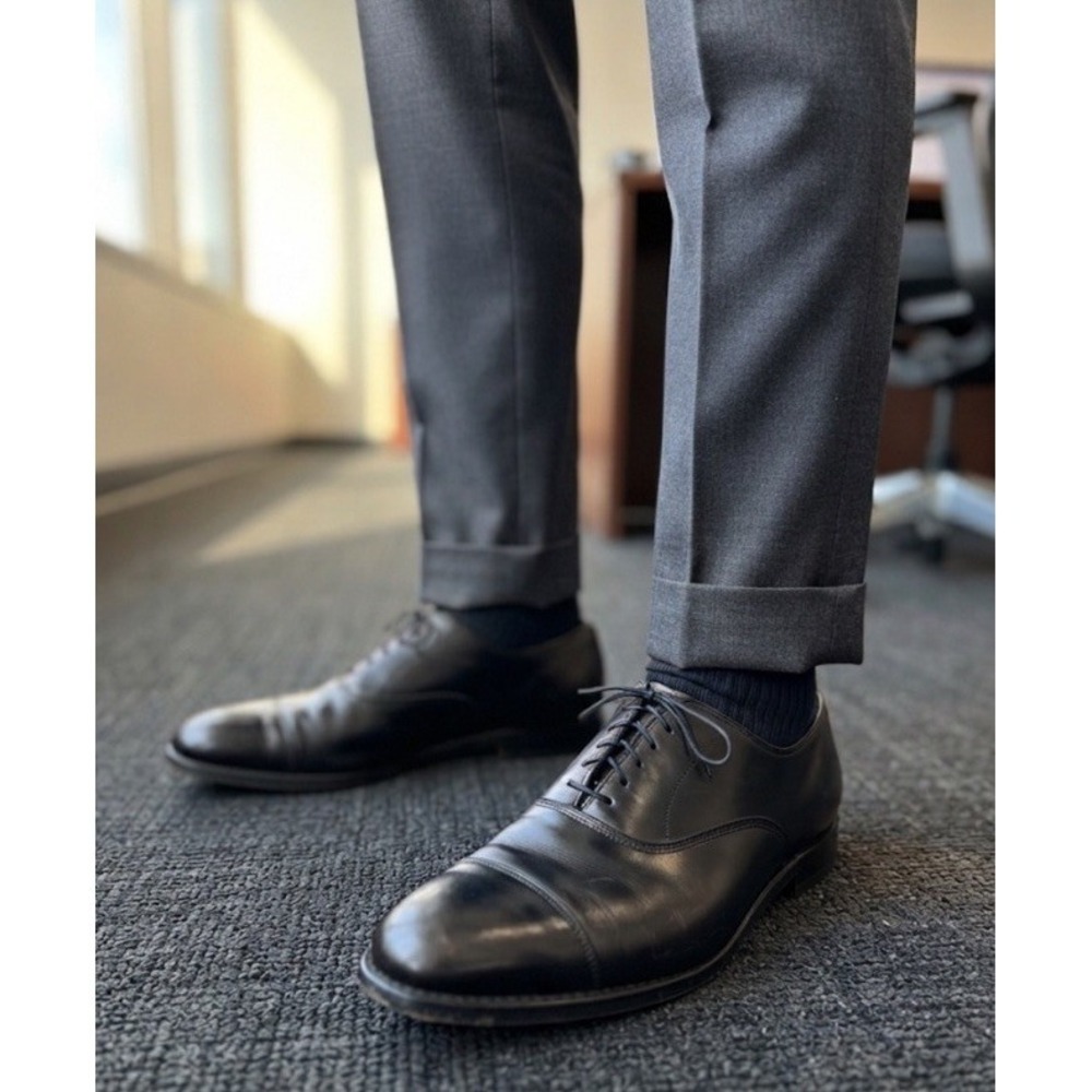 Allen Edmonds "PARK AVENUE" Derby Cap Toe Oxford Shoes Mens Sz 12C Black Luxury